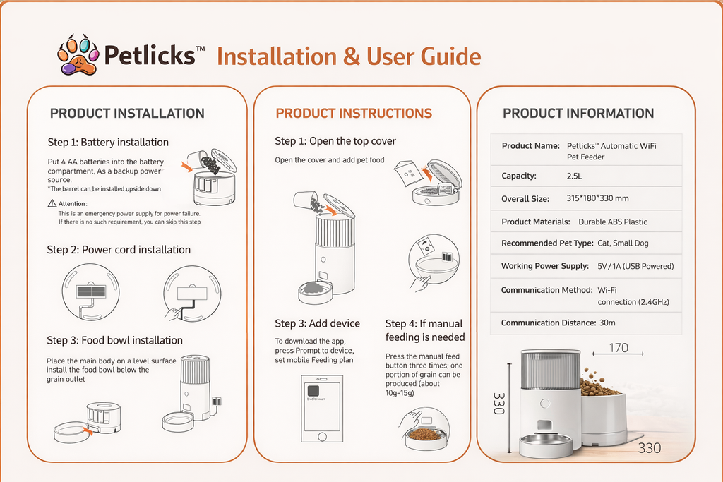 Petlicks™ Smart WiFi Pet Feeder