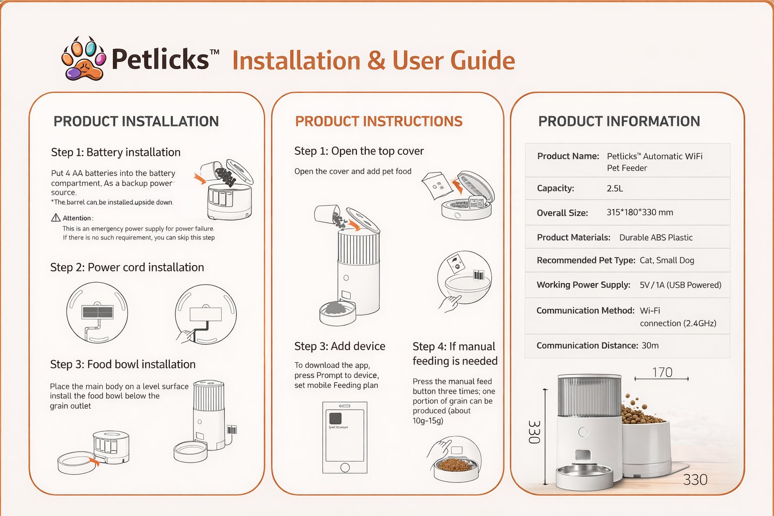 Petlicks™ Smart WiFi Pet Feeder