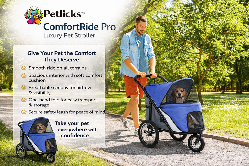 Petlicks™ ComfortRide Pro – Luxury Pet Stroller