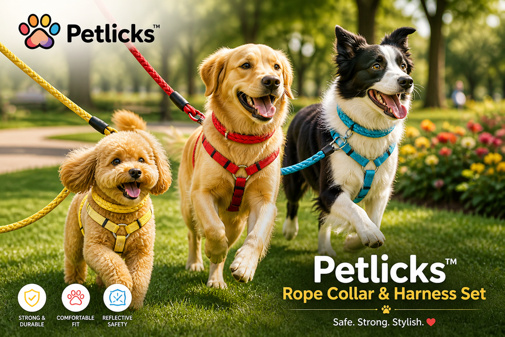 Petlicks™ Reflective Pet Collar & Harness Set