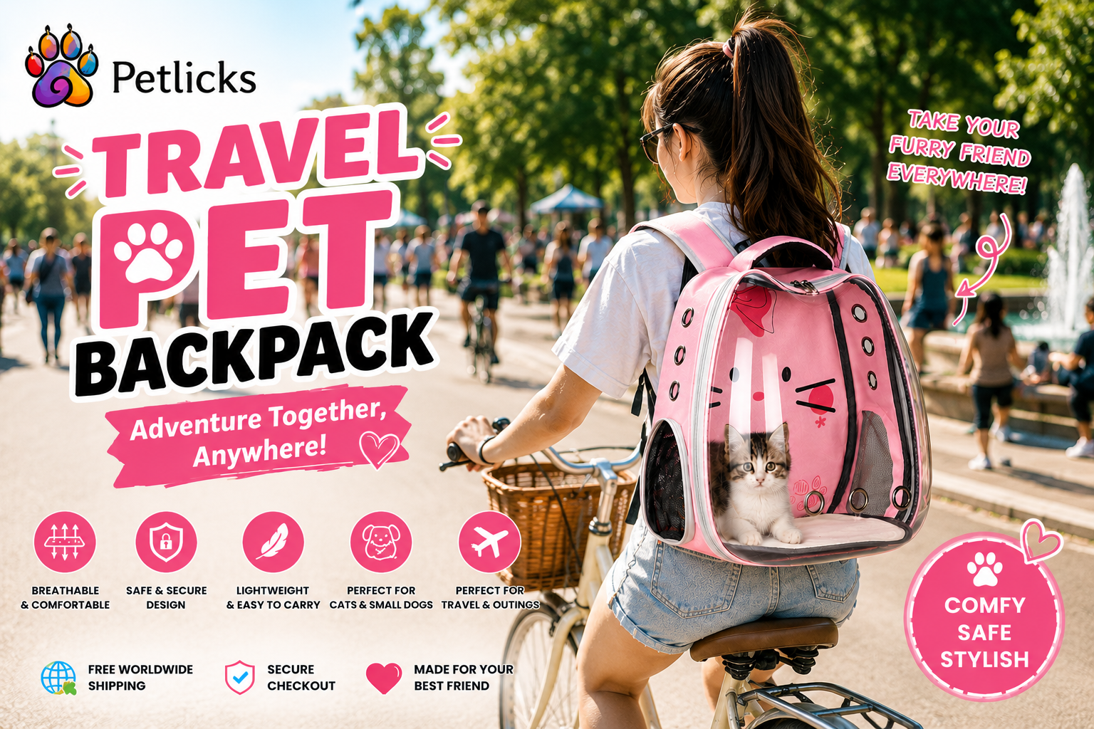 ️ Petlicks™ Travel Pet Backpack